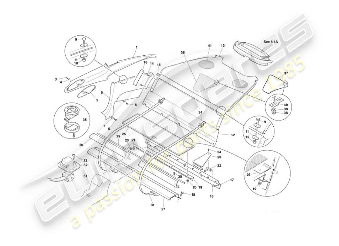 a part diagram from the aston martin vanquish (2002) parts catalogue