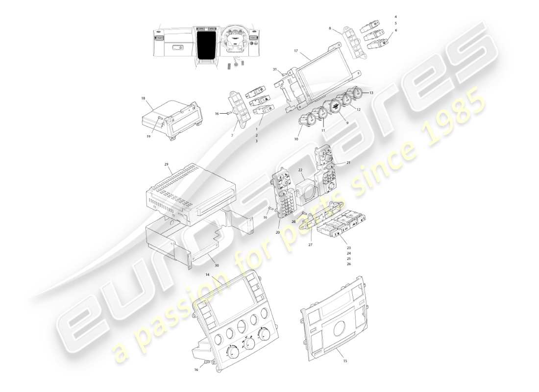 a part diagram from the aston martin vanquish (2006) parts catalogue