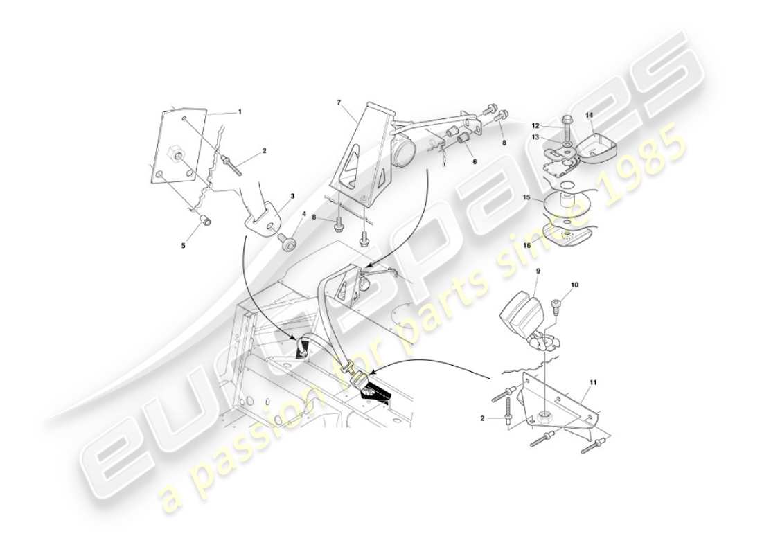 a part diagram from the aston martin vanquish (2005) parts catalogue