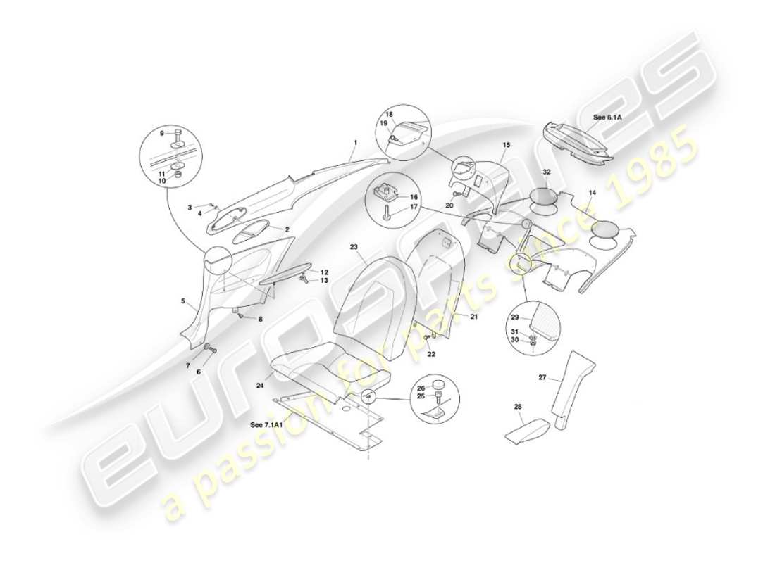 a part diagram from the aston martin vanquish (2004) parts catalogue
