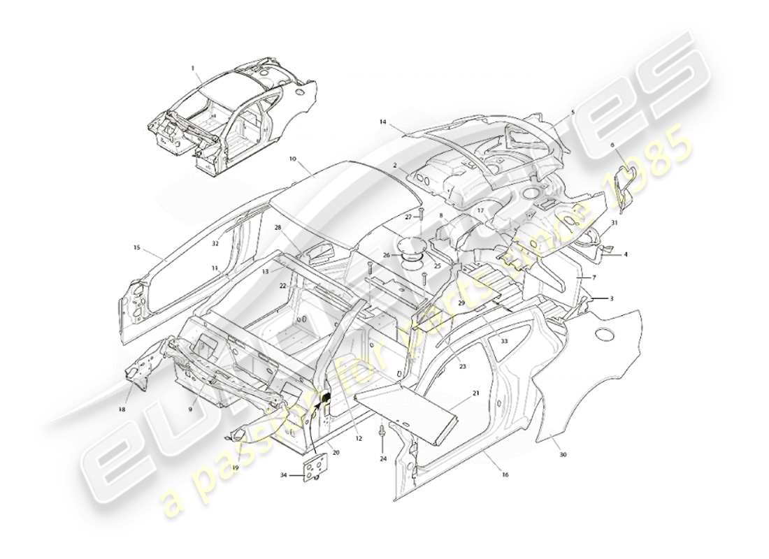a part diagram from the aston martin vanquish (2007) parts catalogue