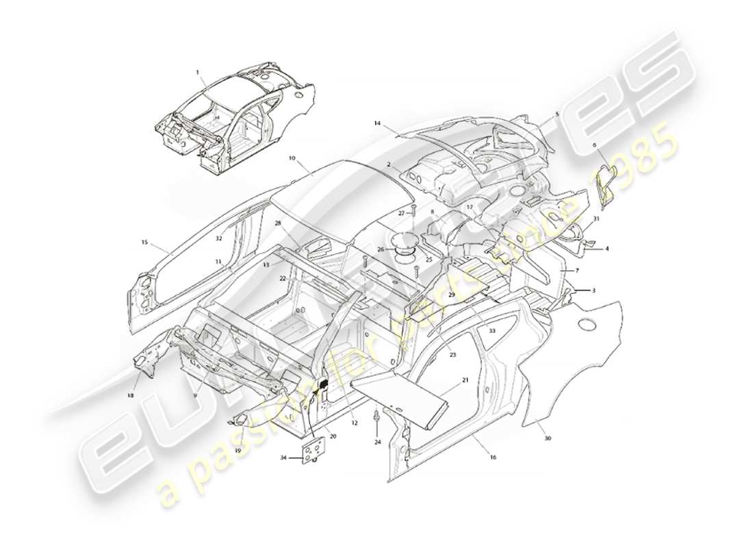 a part diagram from the aston martin vanquish parts catalogue