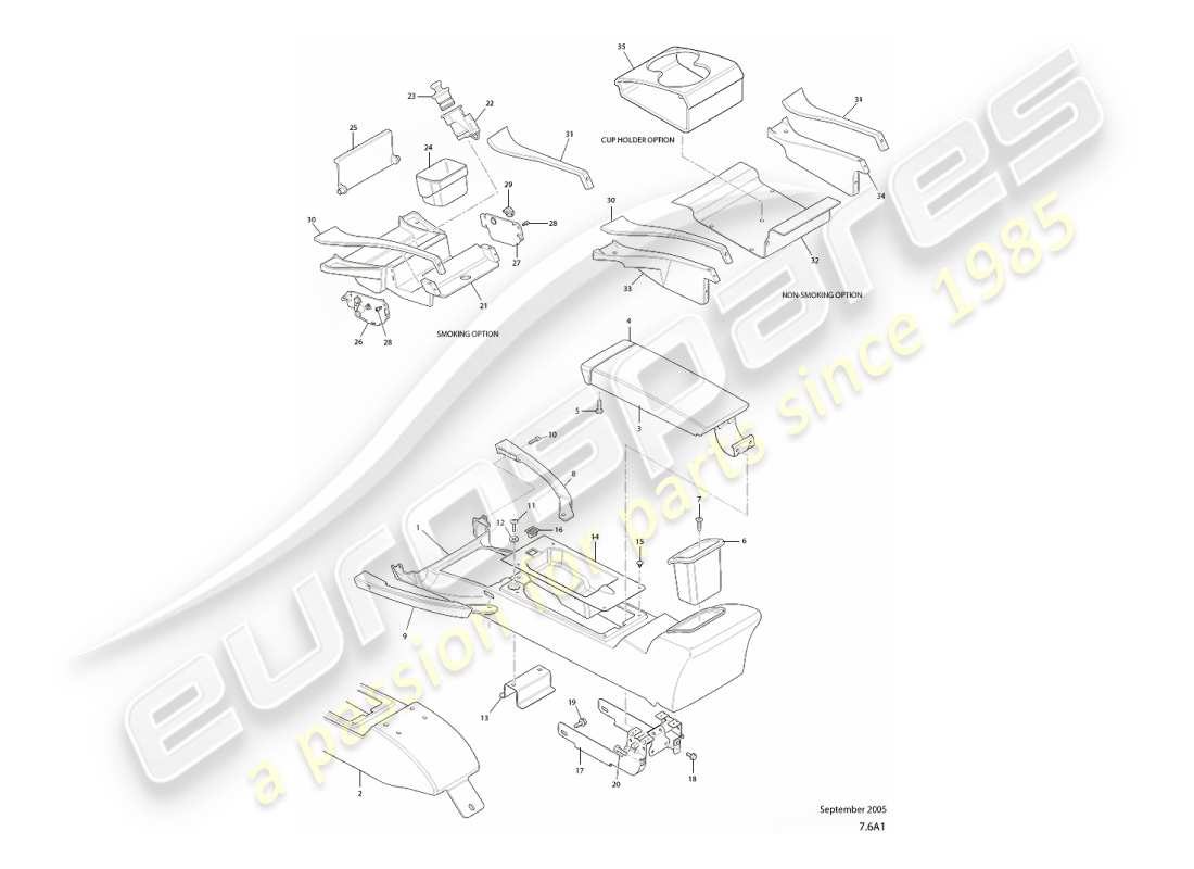 a part diagram from the aston martin vanquish (2007) parts catalogue