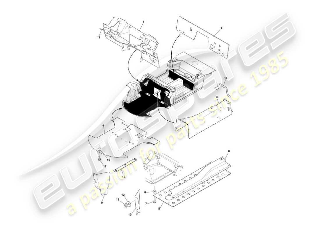 a part diagram from the aston martin vanquish (2003) parts catalogue
