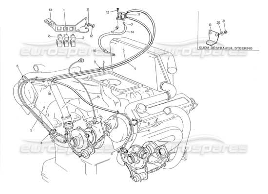 a part diagram from the maserati biturbo (1983-1995) parts catalogue