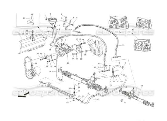 a part diagram from the maserati shamal parts catalogue