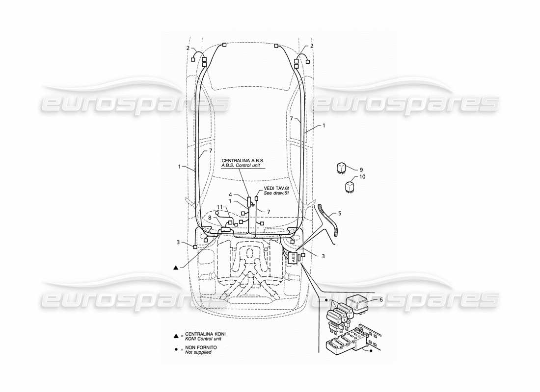 a part diagram from the maserati qtp v6 (1996) parts catalogue