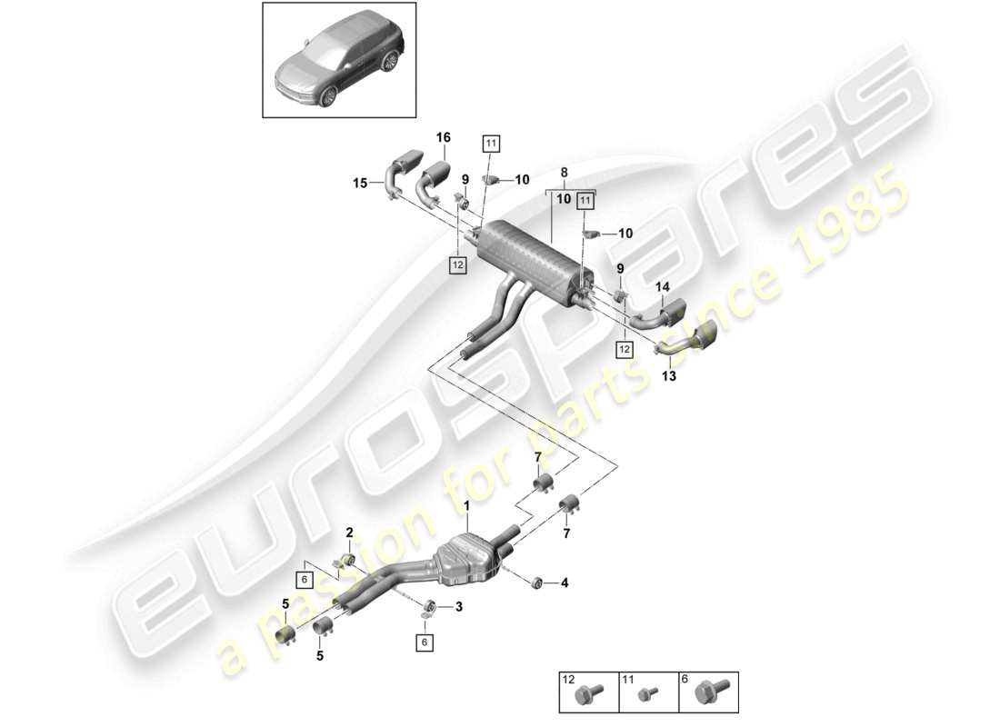 a part diagram from the porsche 2023 (cayenne e3 9ya/9yb) parts catalogue