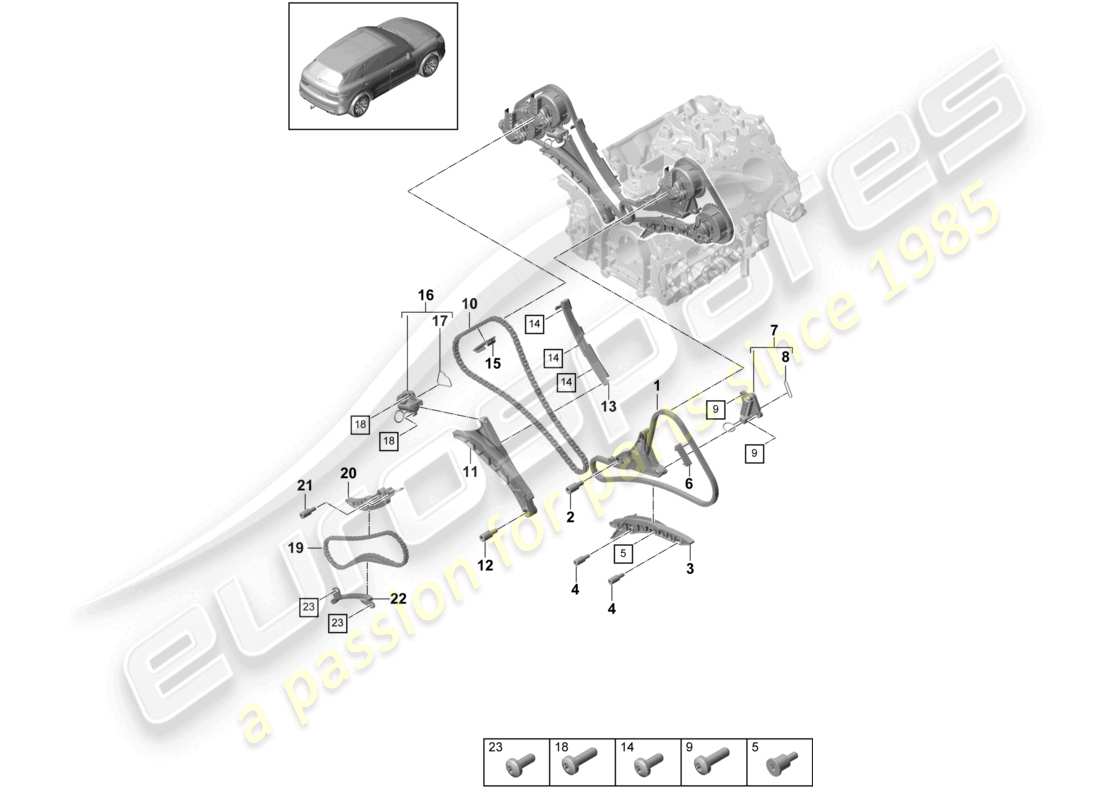 a part diagram from the porsche 2022 (cayenne e3 9ya/9yb) parts catalogue