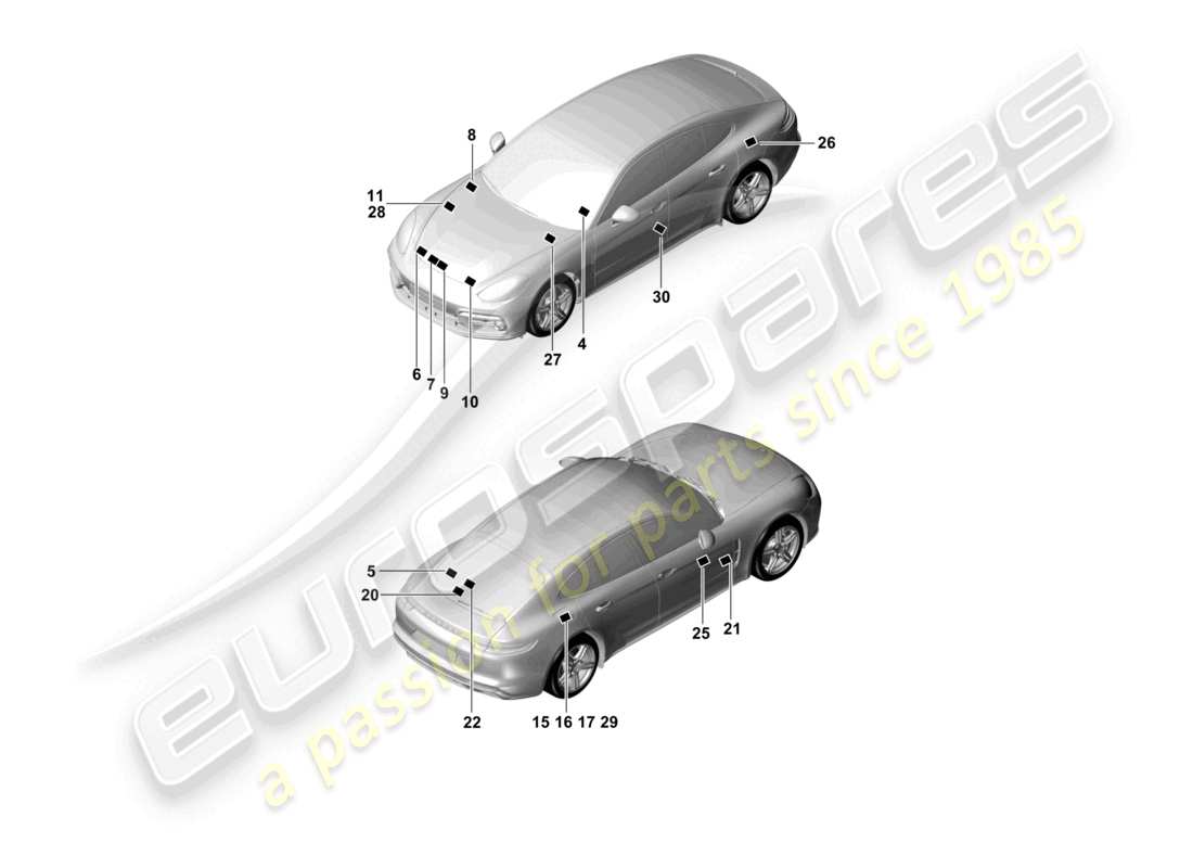 a part diagram from the porsche 2021 (panamera 971-1) parts catalogue