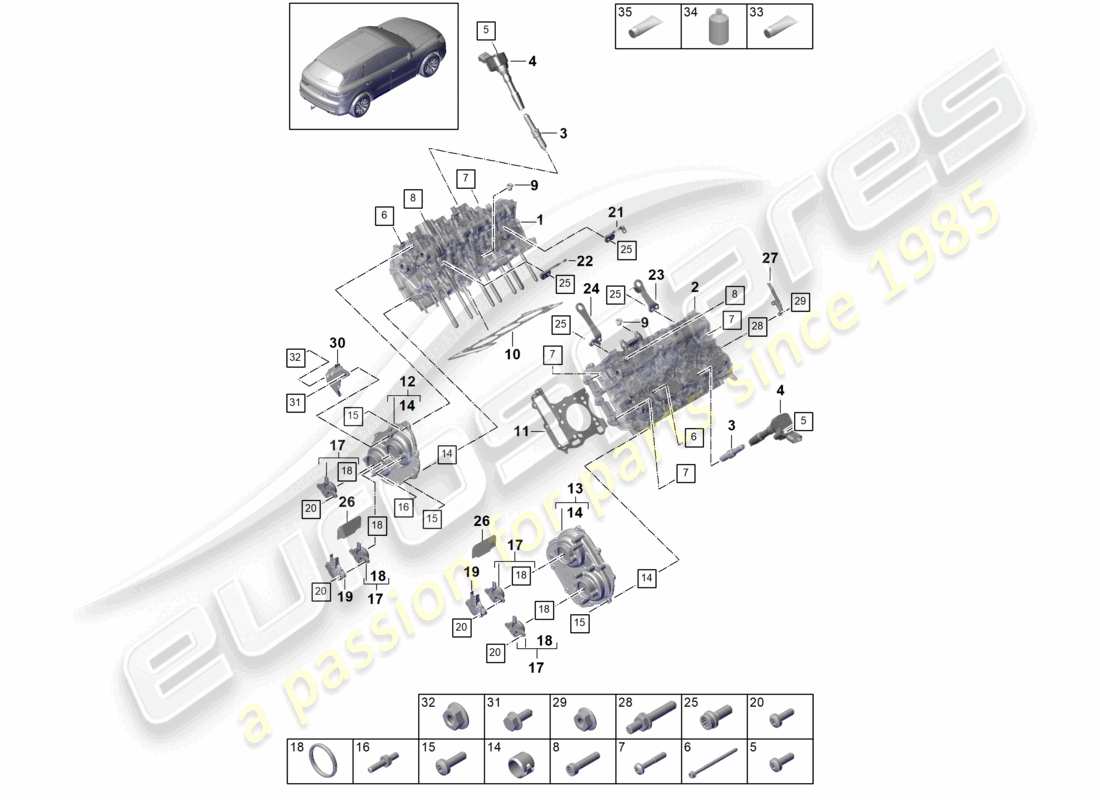 a part diagram from the porsche 2022 (cayenne e3 9ya/9yb) parts catalogue