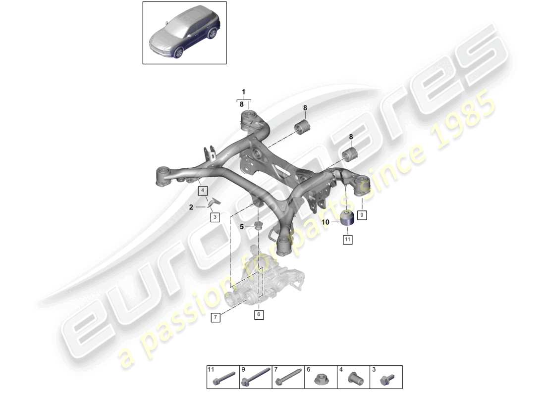 a part diagram from the porsche cayenne parts catalogue