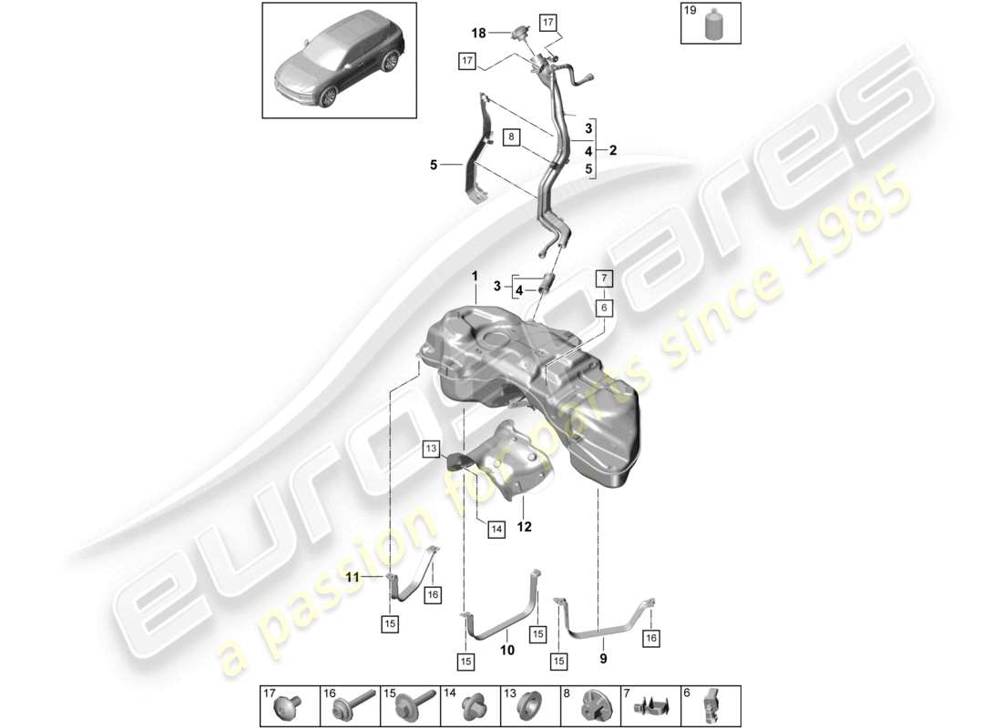 a part diagram from the porsche 2022 (cayenne e3 9ya/9yb) parts catalogue