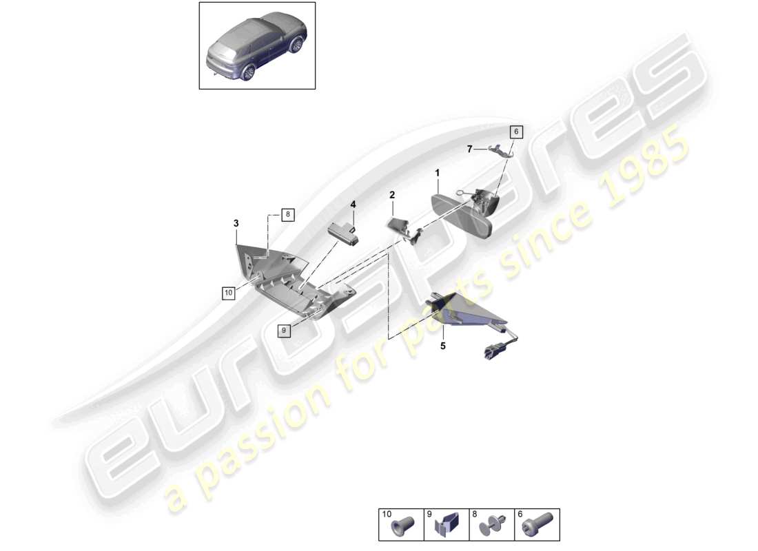 a part diagram from the porsche 2022 (cayenne e3 9ya/9yb) parts catalogue