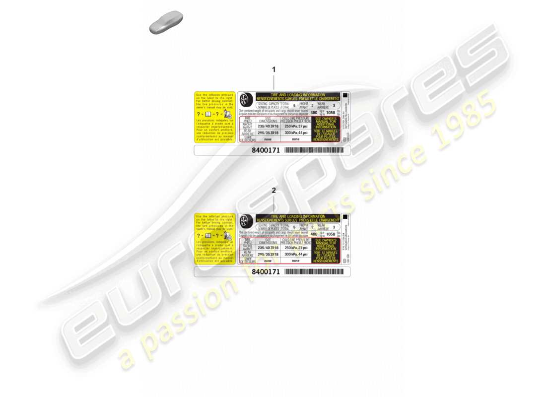 a part diagram from the porsche taycan parts catalogue