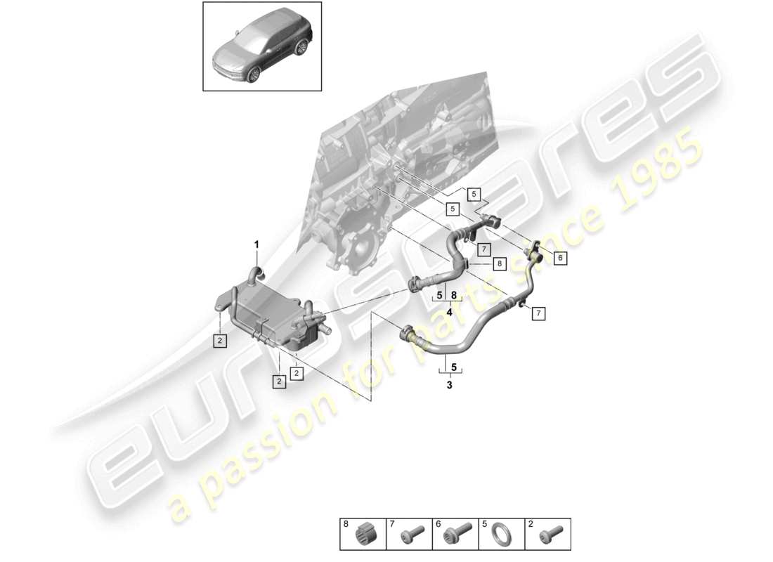 a part diagram from the porsche 2022 (cayenne e3 9ya/9yb) parts catalogue