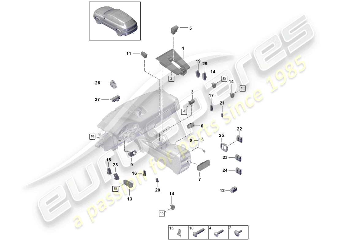 a part diagram from the porsche cayenne parts catalogue