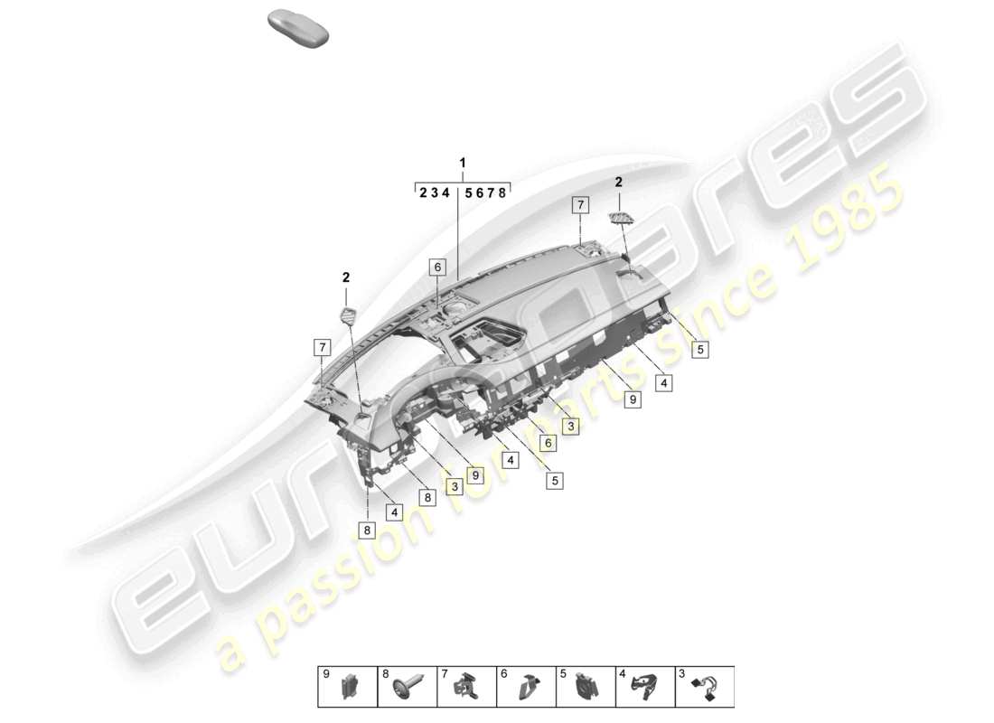 a part diagram from the porsche 2025 (macan-e) parts catalogue