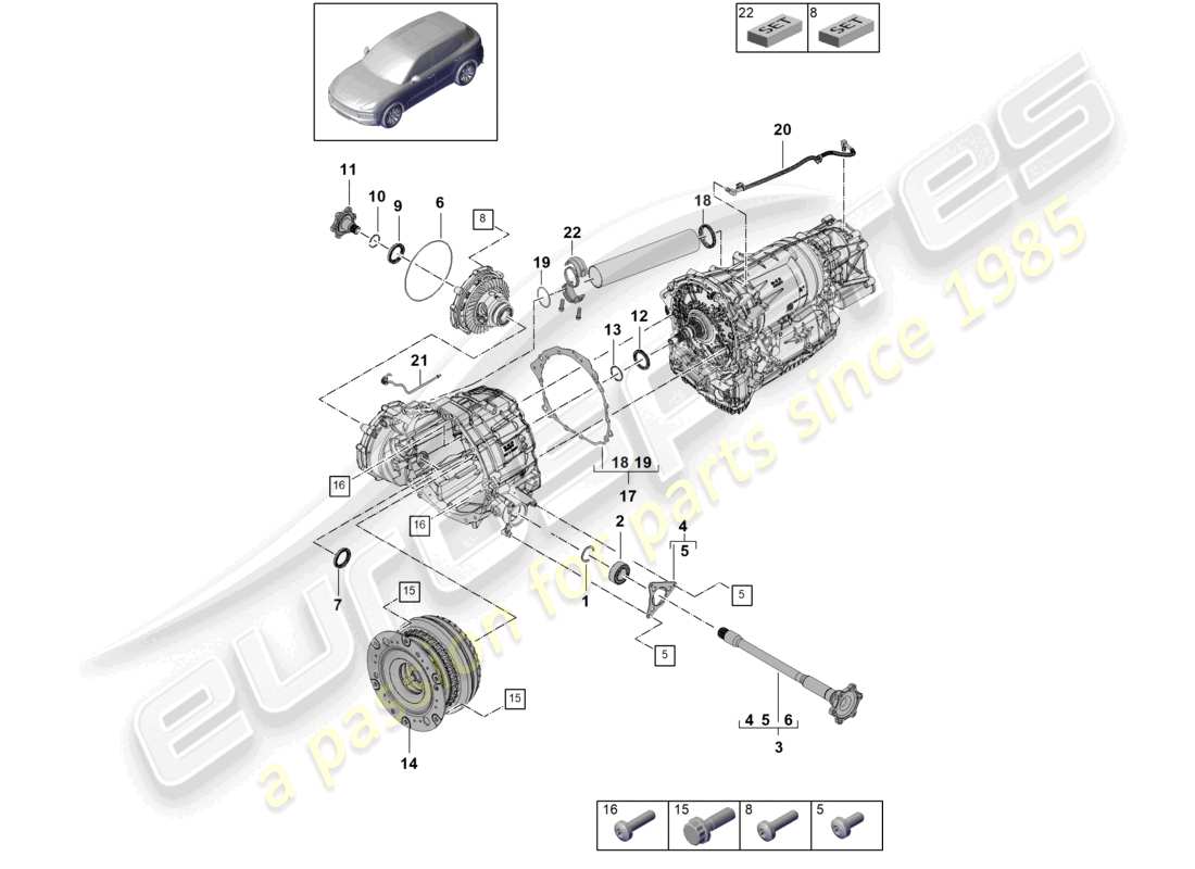 a part diagram from the porsche 2022 (cayenne e3 9ya/9yb) parts catalogue
