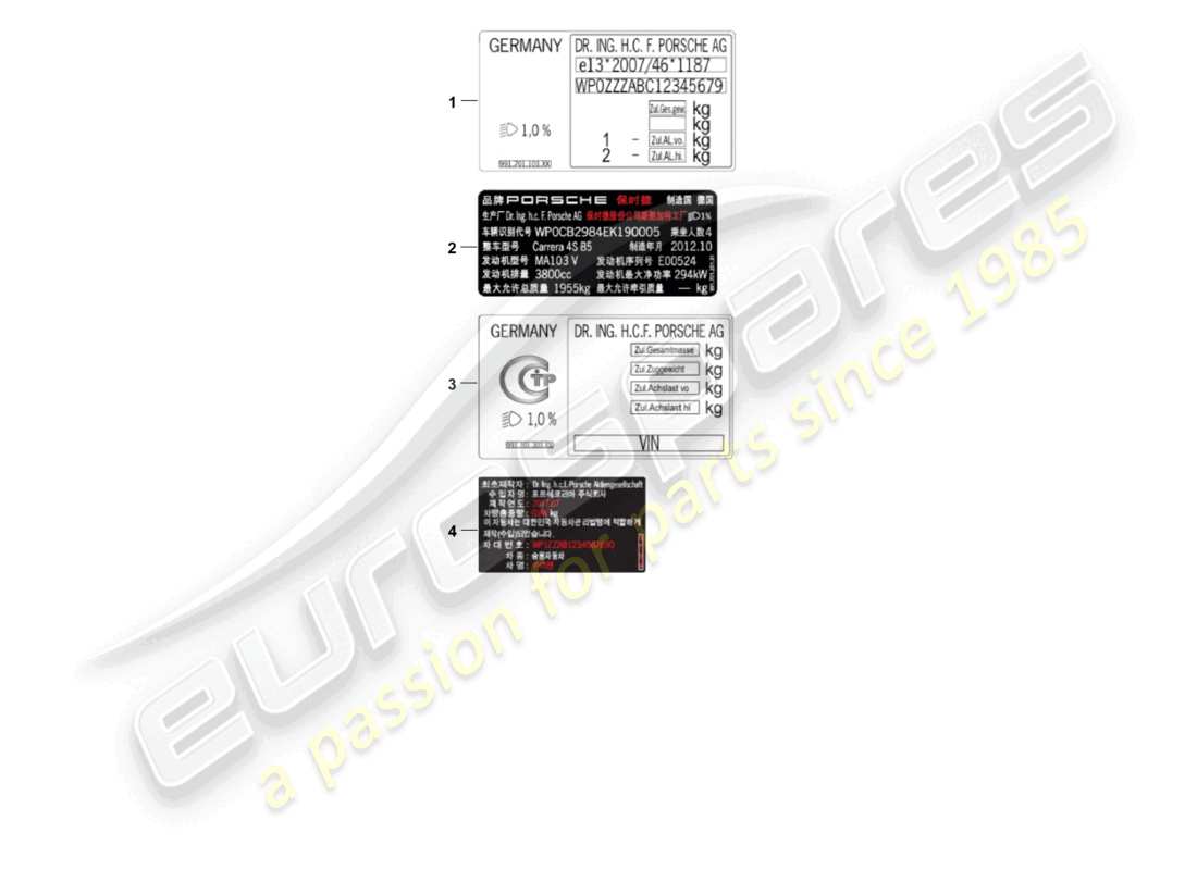 a part diagram from the porsche 2024 (cayenne e3 9ya/9yb) parts catalogue
