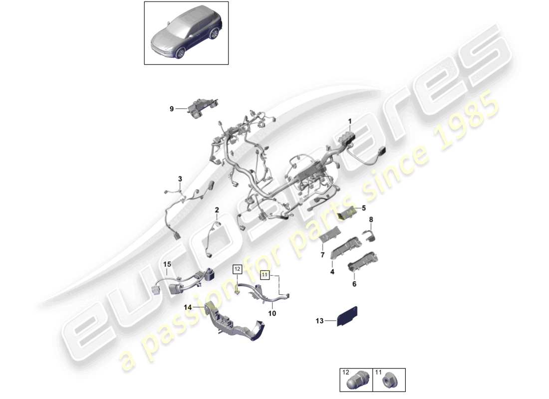 a part diagram from the porsche 2022 (cayenne e3 9ya/9yb) parts catalogue