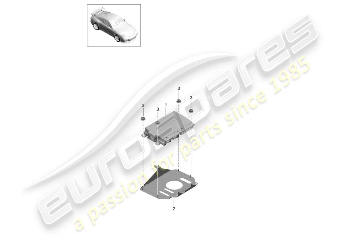 a part diagram from the porsche 2021 (991-2 r/gt3/rs) parts catalogue