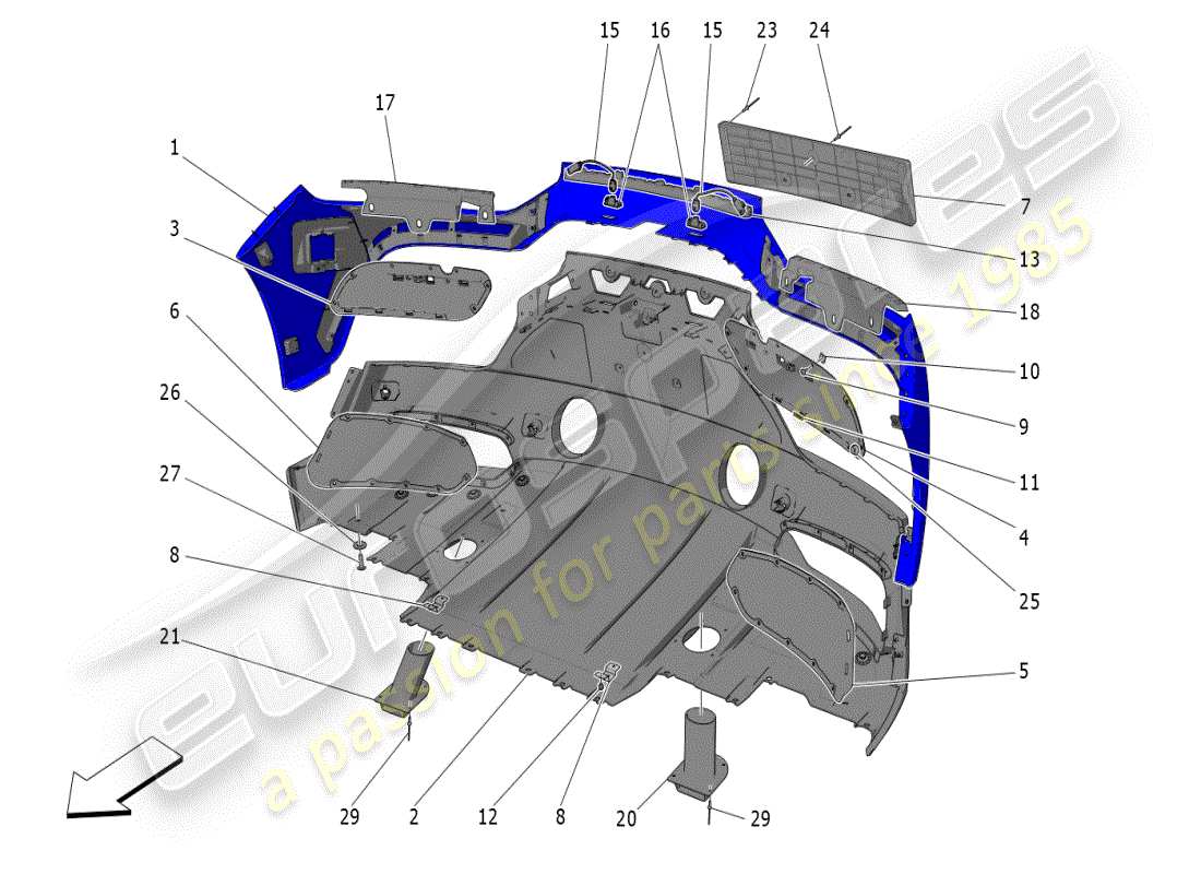 VIEW PARTS DIAGRAMS FROM THE MASERATI MC20 PARTS CATALOGUE a part diagram from the maserati mc20 parts catalogue