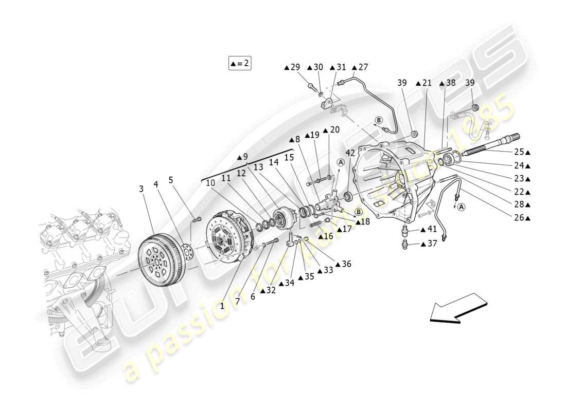 a part diagram from the maserati granturismo mc stradale (2012) parts catalogue