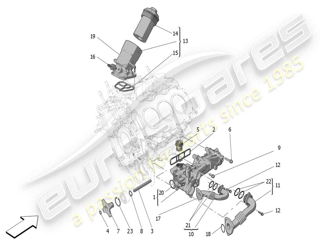 a part diagram from the maserati mc20 parts catalogue