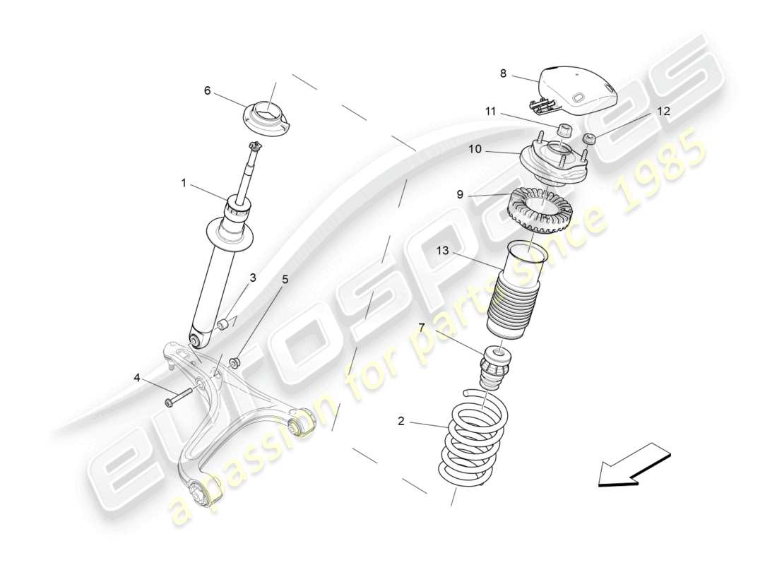 a part diagram from the maserati quattroporte m156 (2017 onwards) parts catalogue