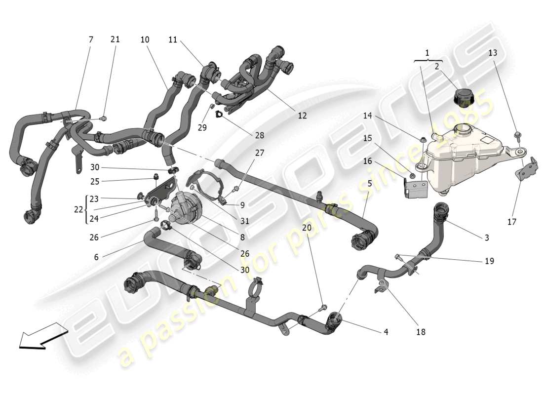 a part diagram from the maserati grecale parts catalogue