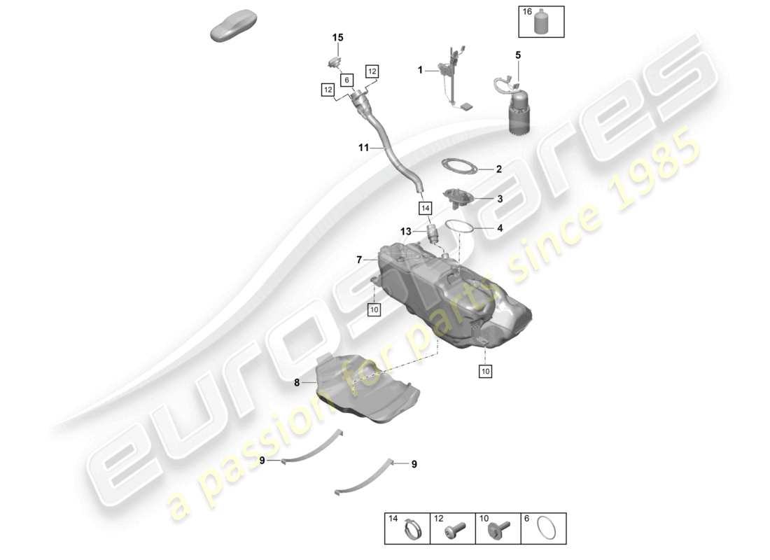 a part diagram from the porsche 2024 (718 boxster spyder) parts catalogue