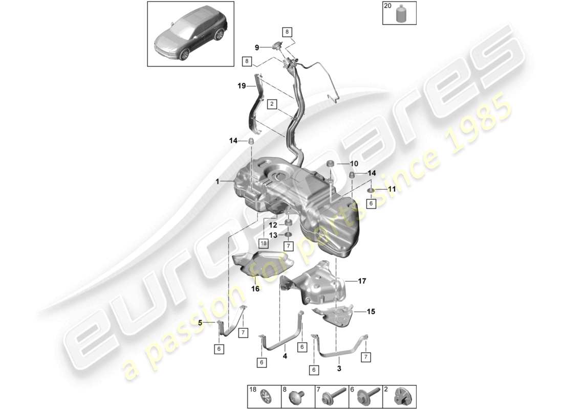 a part diagram from the porsche 2022 (cayenne e3 9ya/9yb) parts catalogue