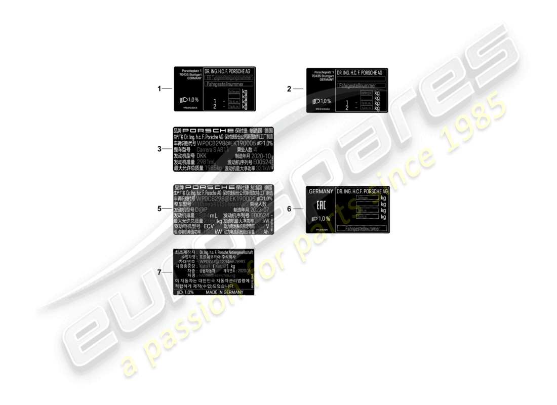 a part diagram from the porsche 2025 (992-2) parts catalogue