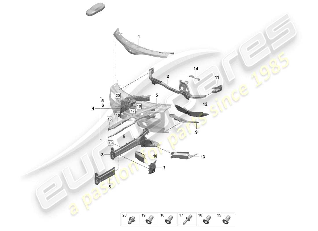 a part diagram from the porsche taycan parts catalogue