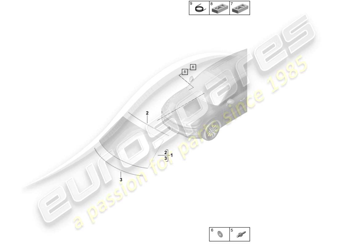 a part diagram from the porsche 2023 (cayenne e3 9ya/9yb) parts catalogue