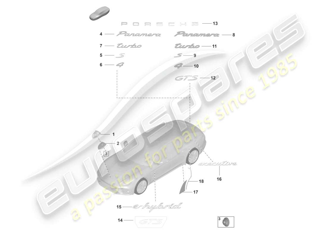 a part diagram from the porsche 2021 (panamera 971-2) parts catalogue