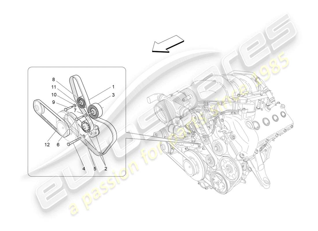 a part diagram from the maserati granturismo parts catalogue