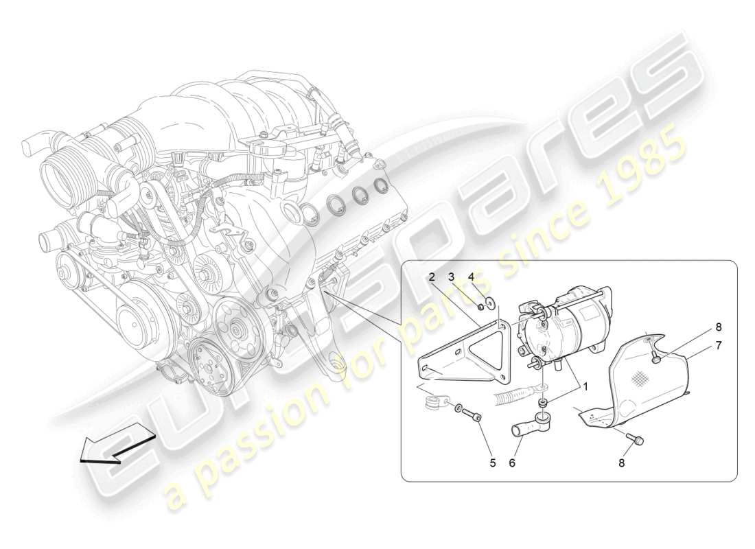 a part diagram from the maserati granturismo mc stradale (2012) parts catalogue