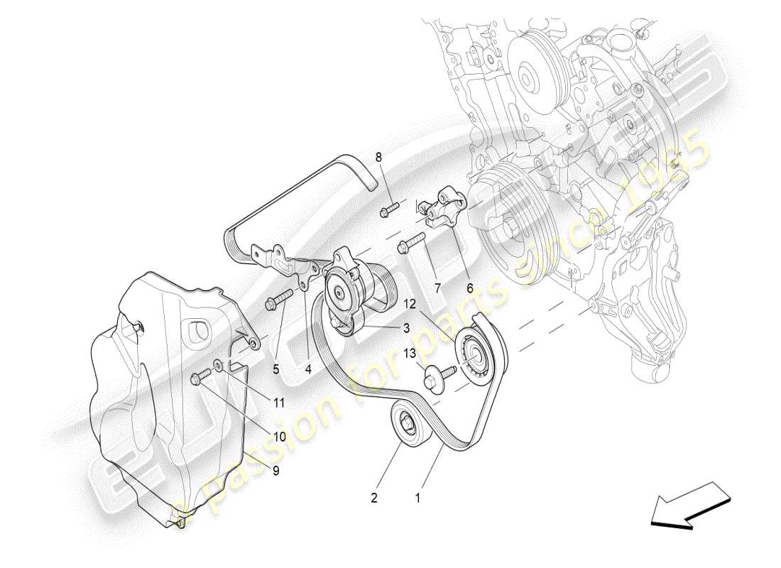 a part diagram from the maserati ghibli (2020) parts catalogue