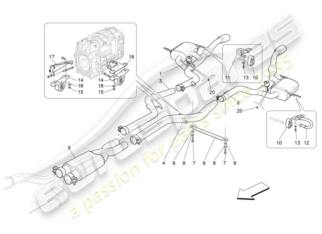 a part diagram from the maserati granturismo mc stradale (2013) parts catalogue