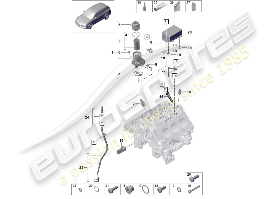 a part diagram from the porsche 2022 (cayenne e3 9ya/9yb) parts catalogue