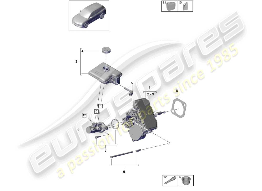 a part diagram from the porsche cayenne parts catalogue