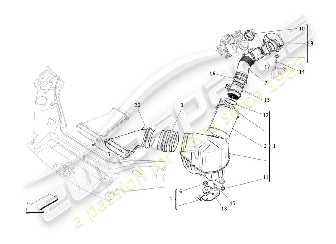 a part diagram from the maserati levante (2018) parts catalogue