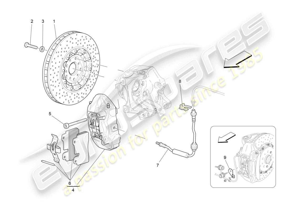a part diagram from the maserati granturismo parts catalogue