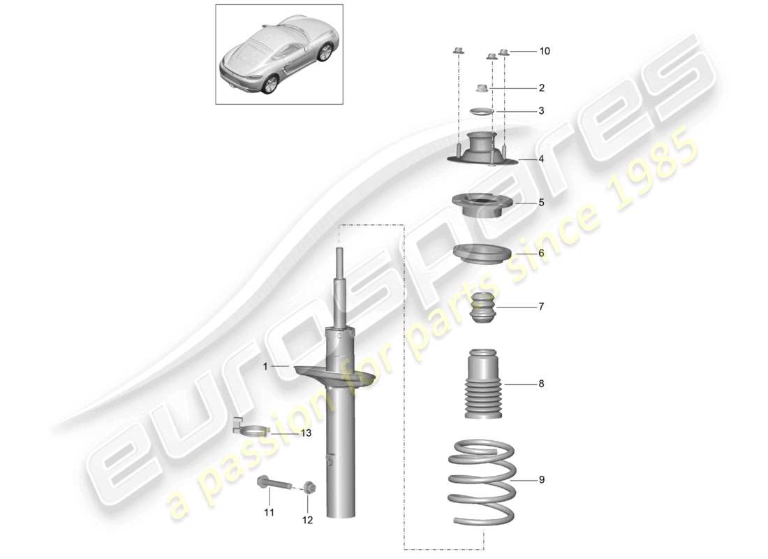 a part diagram from the porsche 2024 (718 cayman) parts catalogue