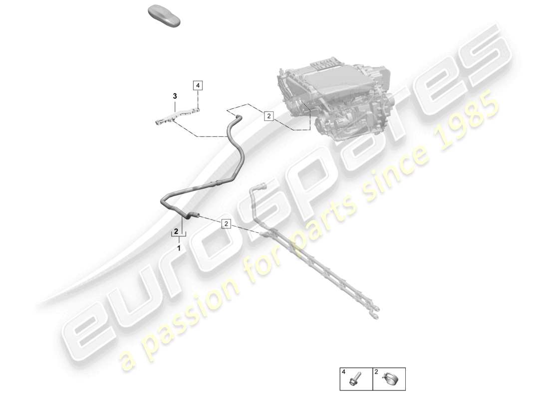 porsche 2024 (macan-e) coolant cooling system rear end part diagram
