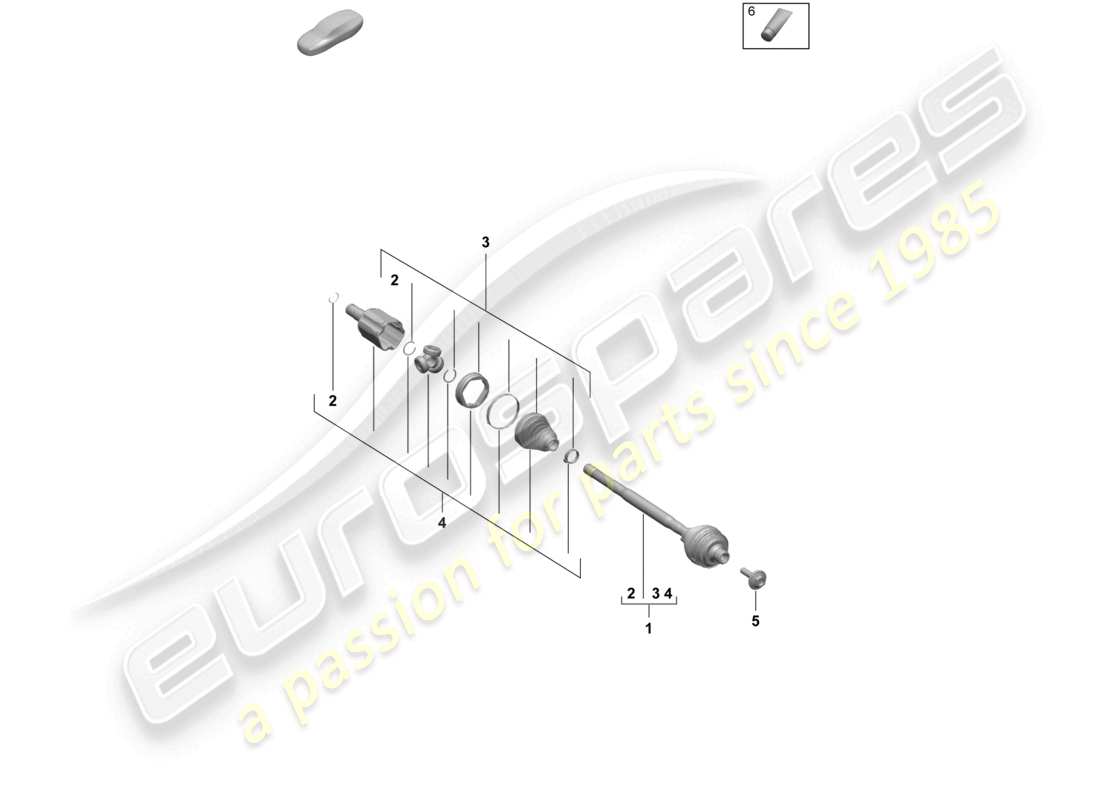 porsche 2026 (macan-e) drive shaft gkn front axle part diagram