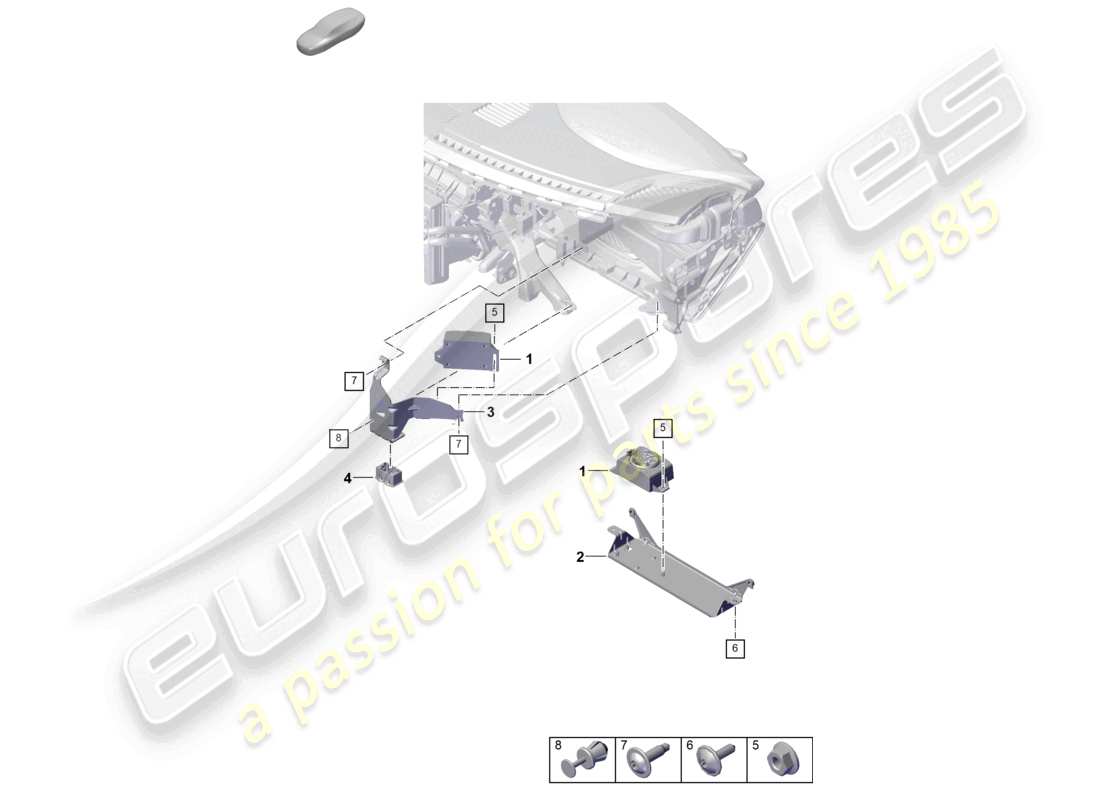 porsche 2025 (992-2 gt3) emergency call loudspeaker parts diagram