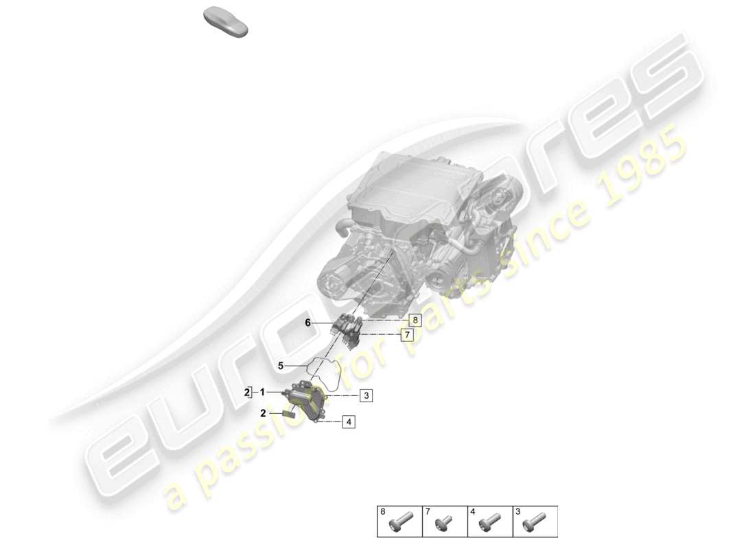 porsche 2024 (macan-e) power and control electronics- for electric drive individual parts connecting bridge front axle part diagram